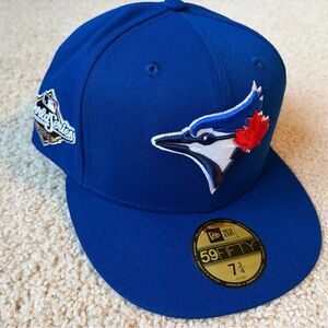 2025 WORLD SERIES NEW ERA 59FIFTY BLUE JAYS FITTED HAT GENUINE (SIZE 7 3/4)